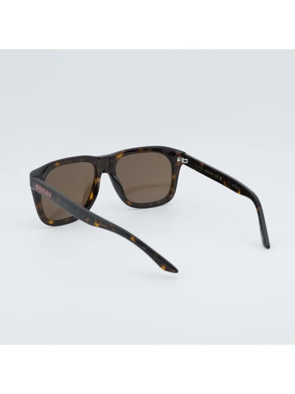 Gucci GG2077S 002 Sunglasses Havana Square Frame, Brown Lenses